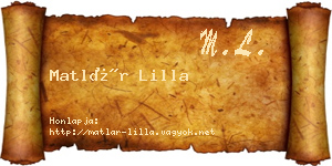 Matlár Lilla névjegykártya